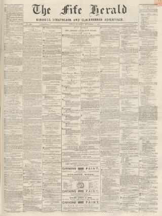 cover page of Fife Herald published on September 17, 1868
