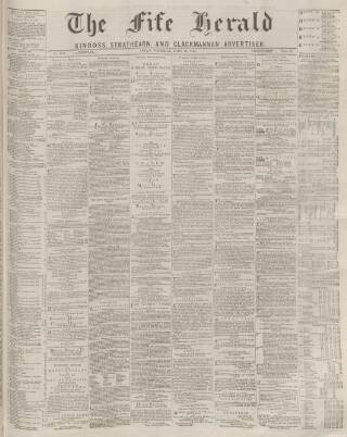 cover page of Fife Herald published on June 18, 1874
