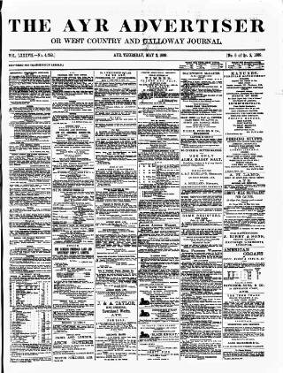 cover page of Ayr Advertiser published on May 2, 1889