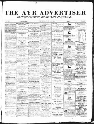 cover page of Ayr Advertiser published on June 18, 1891
