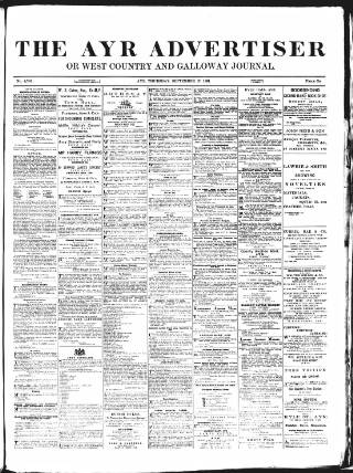 cover page of Ayr Advertiser published on September 17, 1891