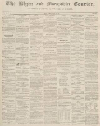 cover page of Elgin Courier published on June 18, 1852