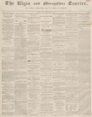 cover page of Elgin Courier published on September 17, 1852