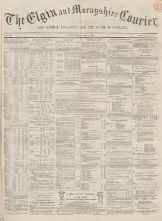 cover page of Elgin Courier published on May 4, 1866
