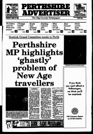 cover page of Perthshire Advertiser published on June 18, 1996