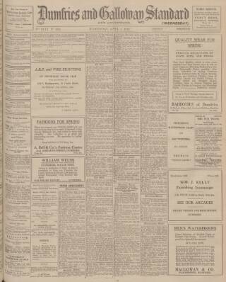 cover page of Dumfries and Galloway Standard published on April 1, 1942