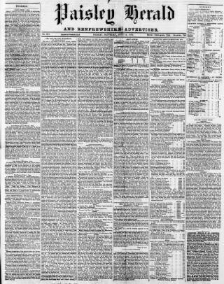 cover page of Paisley Herald and Renfrewshire Advertiser published on June 18, 1870