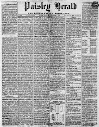 cover page of Paisley Herald and Renfrewshire Advertiser published on September 17, 1870