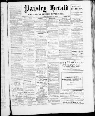 cover page of Paisley Herald and Renfrewshire Advertiser published on June 18, 1881