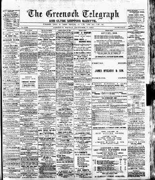 cover page of Greenock Telegraph and Clyde Shipping Gazette published on September 17, 1906