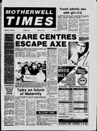 cover page of Motherwell Times published on February 2, 1989