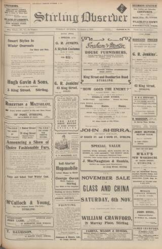 cover page of Stirling Observer published on November 2, 1915
