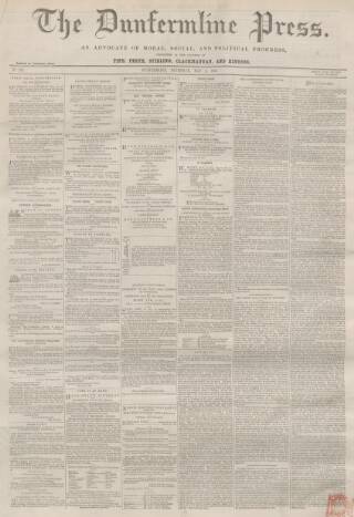 cover page of Dunfermline Press published on May 2, 1861