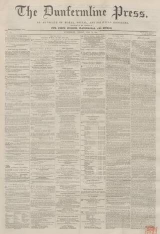 cover page of Dunfermline Press published on June 18, 1861