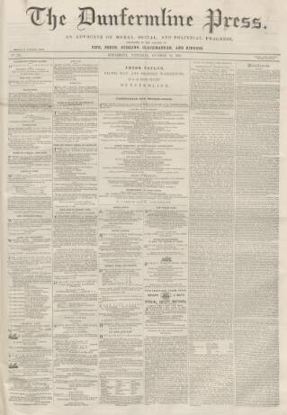 cover page of Dunfermline Press published on November 18, 1863