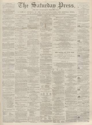 cover page of Dunfermline Saturday Press published on June 18, 1864