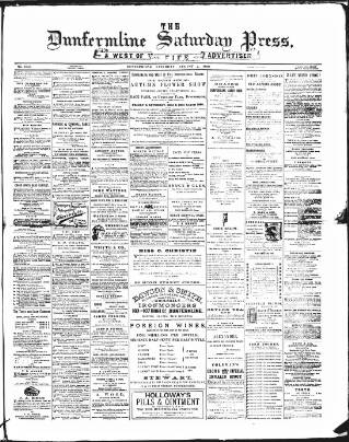 cover page of Dunfermline Saturday Press published on August 2, 1890