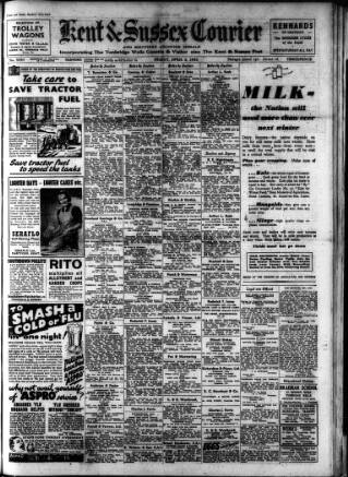 cover page of Kent & Sussex Courier published on April 2, 1943