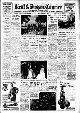 cover page of Kent & Sussex Courier published on June 18, 1954