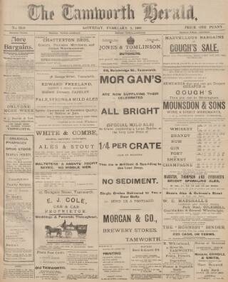 cover page of Tamworth Herald published on February 2, 1907