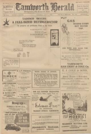 cover page of Tamworth Herald published on May 2, 1936