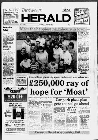 cover page of Tamworth Herald published on June 18, 1993