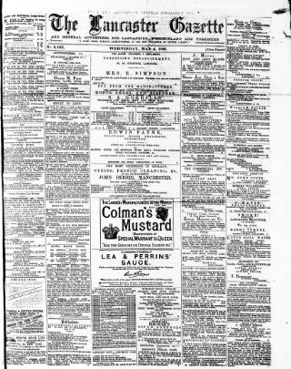 cover page of Lancaster Gazette published on May 4, 1881