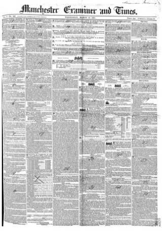 cover page of Manchester Times published on March 19, 1851