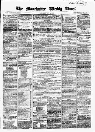 cover page of Manchester Times published on May 2, 1863