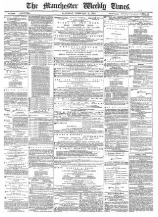 cover page of Manchester Times published on February 2, 1884