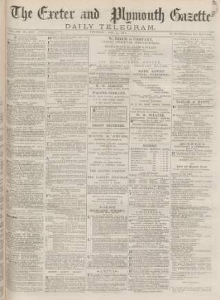 cover page of Exeter and Plymouth Gazette Daily Telegrams published on May 2, 1878
