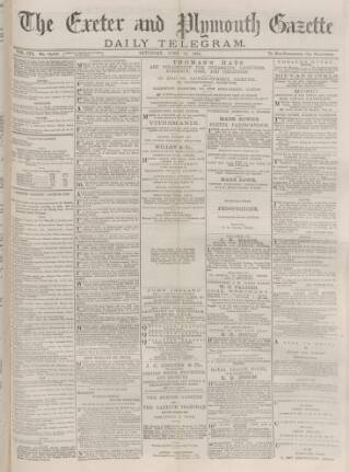 cover page of Exeter and Plymouth Gazette Daily Telegrams published on June 18, 1881