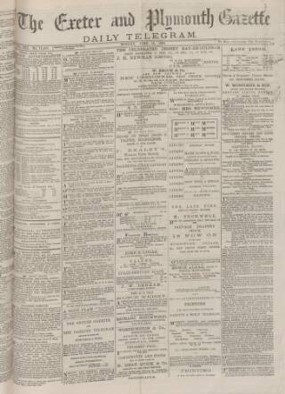 cover page of Exeter and Plymouth Gazette Daily Telegrams published on June 18, 1883