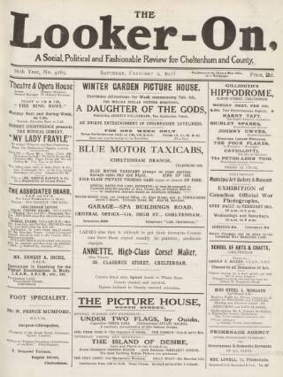 cover page of Cheltenham Looker-On published on February 2, 1918