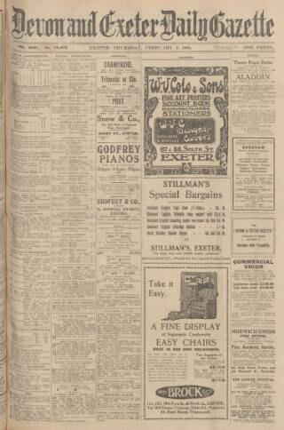 cover page of Exeter and Plymouth Gazette published on February 2, 1928