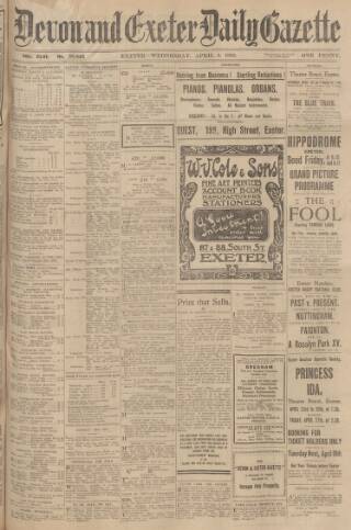 cover page of Exeter and Plymouth Gazette published on April 4, 1928