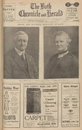 cover page of Bath Chronicle and Weekly Gazette published on September 17, 1932