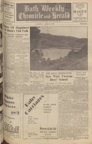 cover page of Bath Chronicle and Weekly Gazette published on June 18, 1949