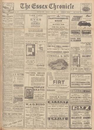 cover page of Chelmsford Chronicle published on June 18, 1937