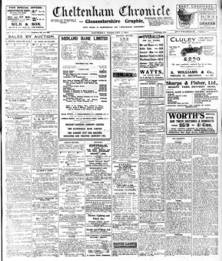 cover page of Cheltenham Chronicle published on February 2, 1924