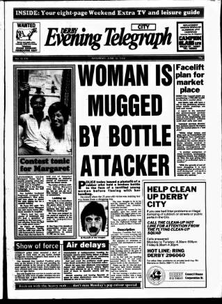 cover page of Derby Daily Telegraph published on June 18, 1988