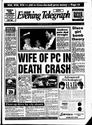 cover page of Derby Daily Telegraph published on August 2, 1988