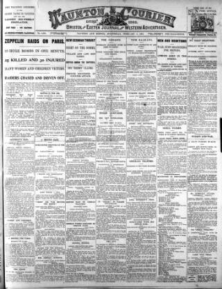 cover page of Taunton Courier and Western Advertiser published on February 2, 1916
