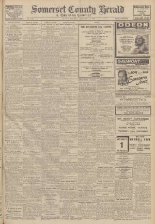 cover page of Taunton Courier and Western Advertiser published on September 17, 1949