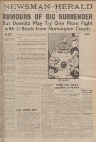 cover page of Essex Newsman published on May 4, 1945