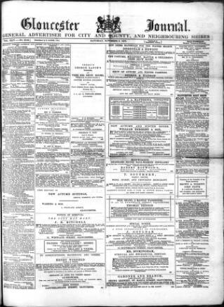 cover page of Gloucester Journal published on November 2, 1878