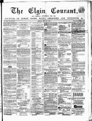 cover page of Elgin Courant and Morayshire Advertiser published on June 18, 1869