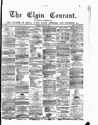 cover page of Elgin Courant and Morayshire Advertiser published on March 19, 1872