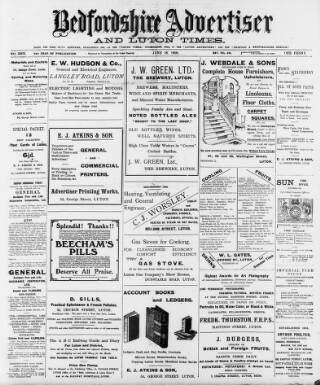 cover page of Luton Times and Advertiser published on June 18, 1909