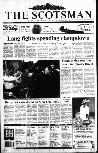 cover page of The Scotsman published on May 4, 1995